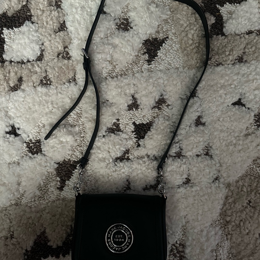 Marc Jacobs Black Crossbody Bag with Silver Accents